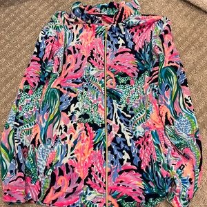lilly pulitzer girls fuzzy zip up